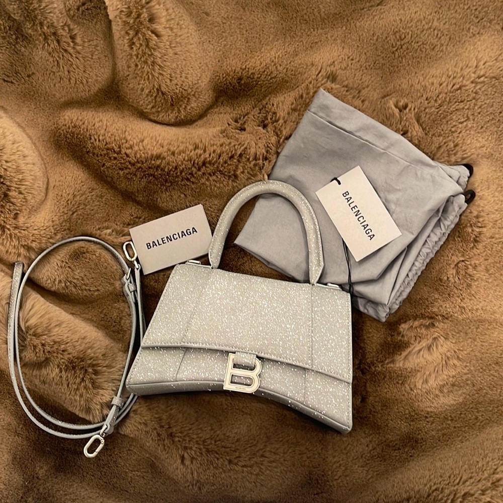 Balenciaga Small Glitter Hourglass Bag